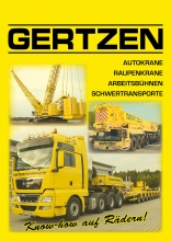 Gertzen Autokrane Imagebroschüre und Traglasttabelle